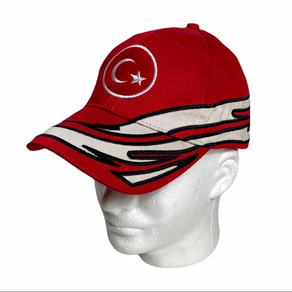 Kadim Red/Black/White Turkish Flag Baseball Cap - Picture 8 of 13